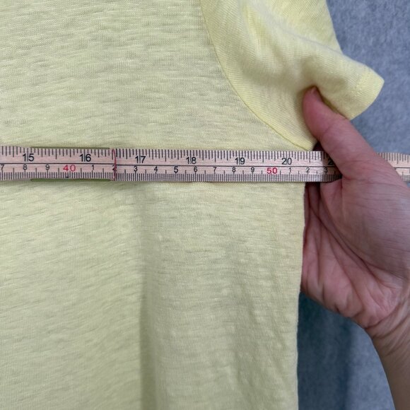 Eileen Fisher Knit Linen Short Sleeve Shirt Size S Butter Yellow Oversized EUC - Picture 10 of 10